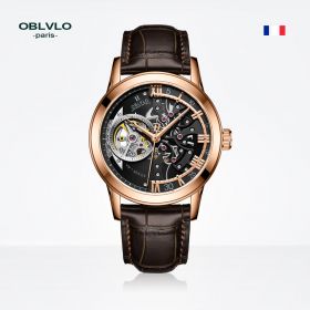 OBLVLO 42mm Skeleton Automatic Watches For Men VM-S-PBS