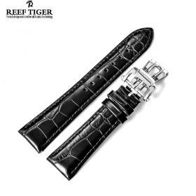 Reef Tiger Black Genuine Leather Strap