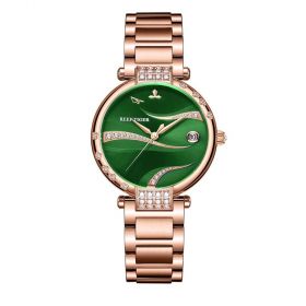 Love Saturn Rose Gold Case Stainless Steel Green Dial Watches RGA1589-PEES