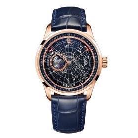 OBLVLO Automatic Mechanical Watch for Men Luminous Earth Star Watch GC-PLL