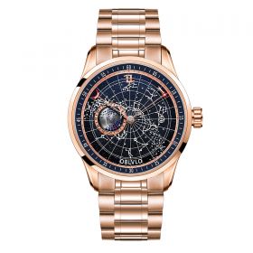 OBLVLO Automatic Mechanical Watch for Men Luminous Earth Star Watch GC-SW-PLPS