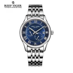Seattle Time Vision Blue Dial Roman Markers Stainless Steel Watch