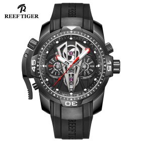 Aurora Concept II Complicated Dial Black Steel Case All Black Sports Watches RGA3591-BBBR