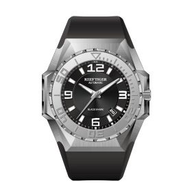 Aurora Black Shark Sport Watches Steel Case Automatic Rubber Strap Military Watches RGA6903
