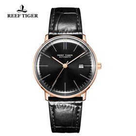 Classic Legend Rose Gold Black Dial Mens Automatic Watch