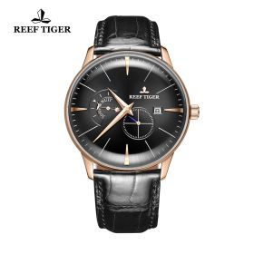 Classic Artisan Black Dial Rose Gold Mens Automatic Watch