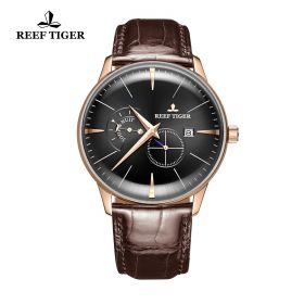 Classic Artisan Rose Gold Black Dial Mens Automatic Watch