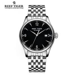 Classic Heritage Black Dial Full Stainless Steel Automatic Mens Watch