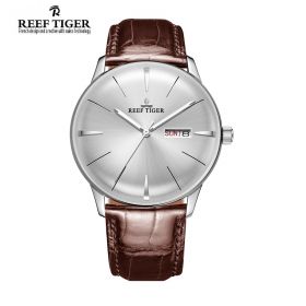 Classic Heritor White Dial Steel Mens Automatic Watch