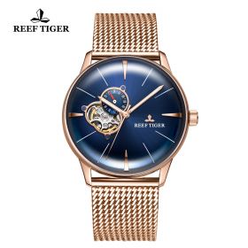 Classic Glory Mens Blue Dial Rose Gold Automatic Watch